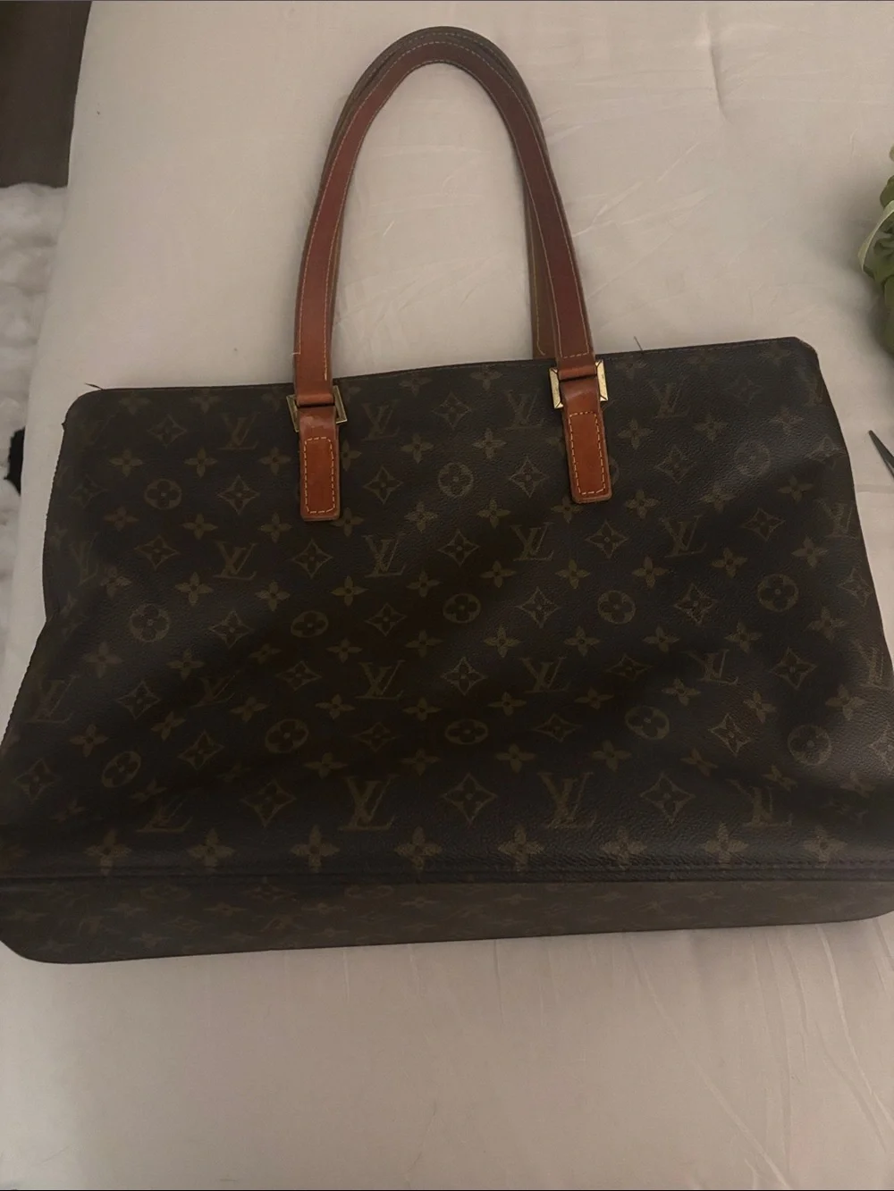 Designer(LV) Monogram Brown Leather Neverfull Bag - Brown